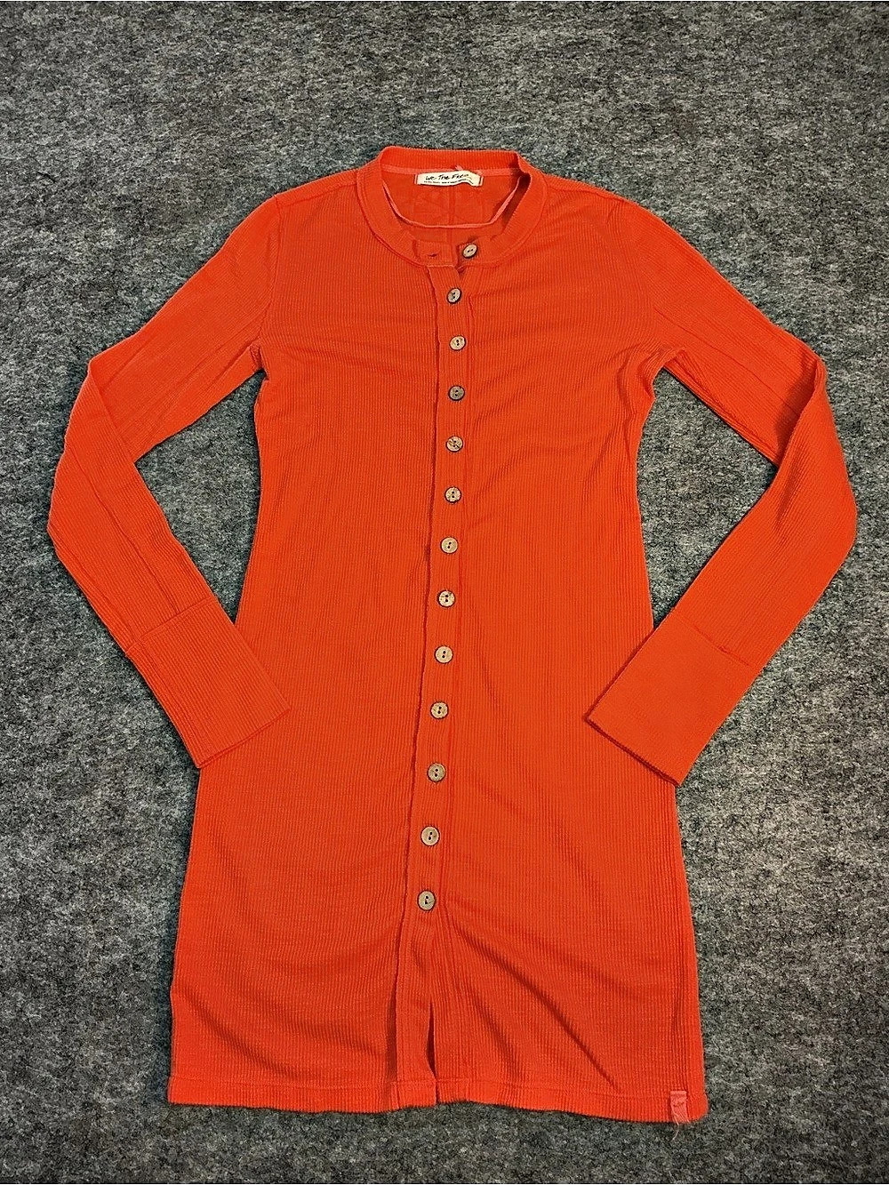 We The Free Long Sleeve Button Down Dress in Orange Size XS